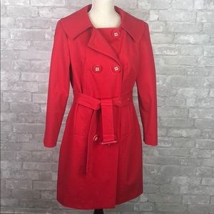 NWOT Doncaster Red Double Breasted Trench Coat